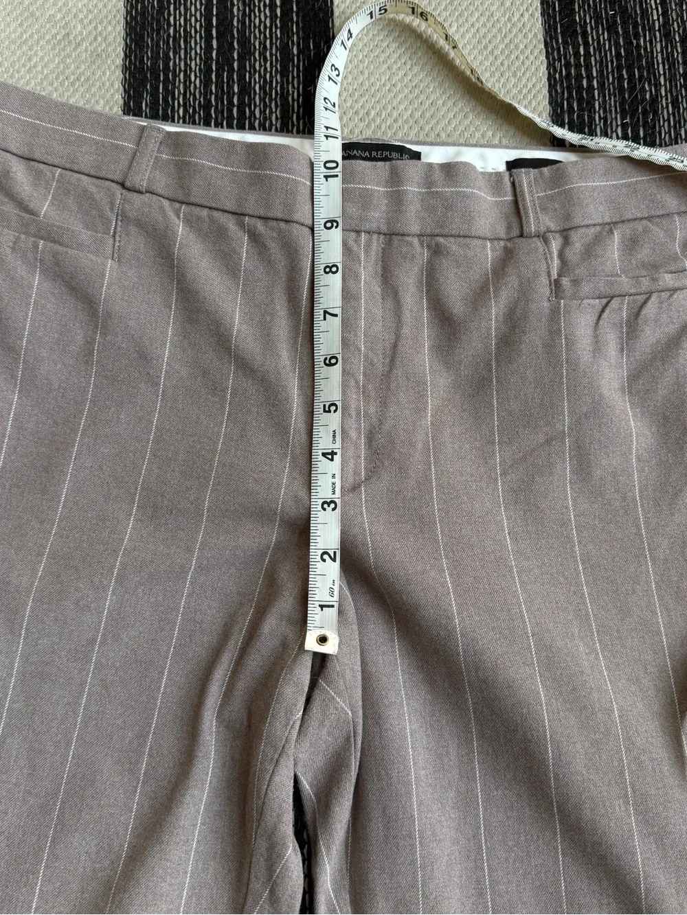 Banana Republic Women's Sloan Cut Taupe Pinstripe Ankle Dress Pants Size 16L